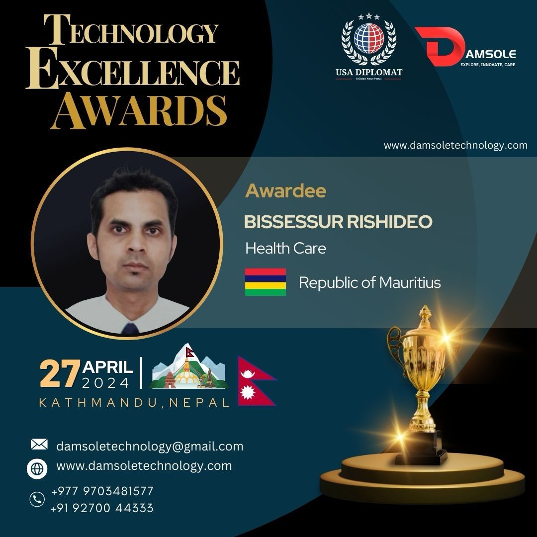 BISSESSUR Rishideo : Pioneering Tech Trailblazer Honored at the 2024 Technology Excellence Awards in Kathmandu, Nepal